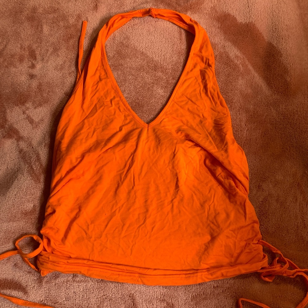 Halter Orange Top - Picture 2 of 2